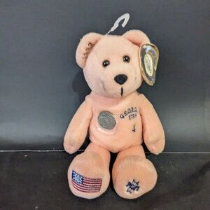 GEORGIA Timeless Toys‎ Quarter Bear 9" Plush stuffed animal Peach 1999
